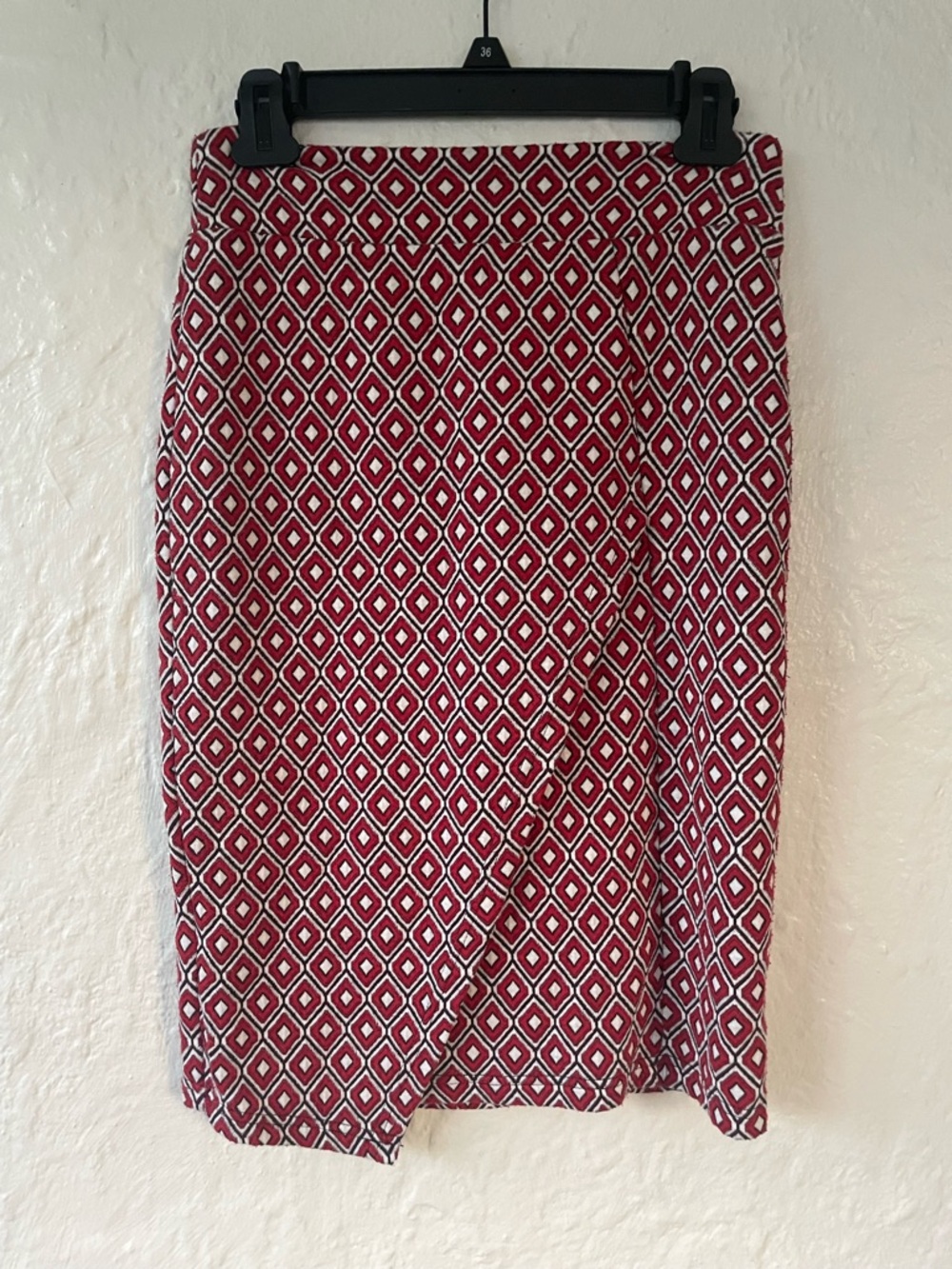anthropologie maeve wiles geometric jacquard faux wrap Midi skirt size S